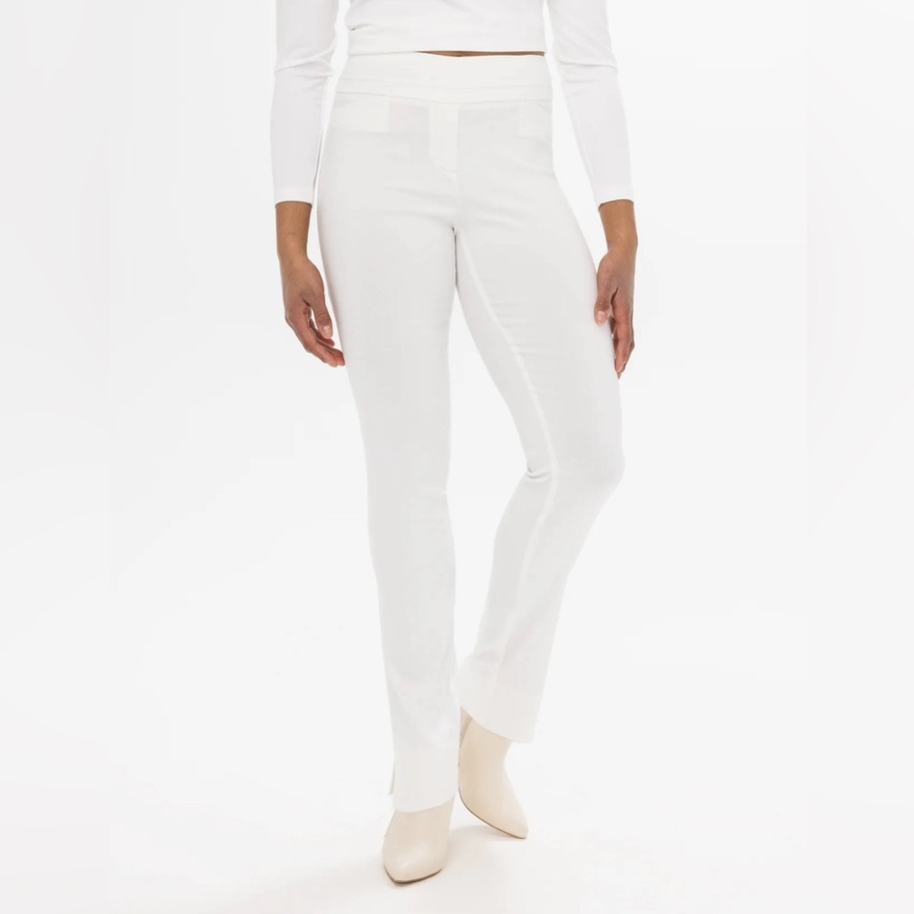 Renuar Slit Pants With 31" Inseam - Cream